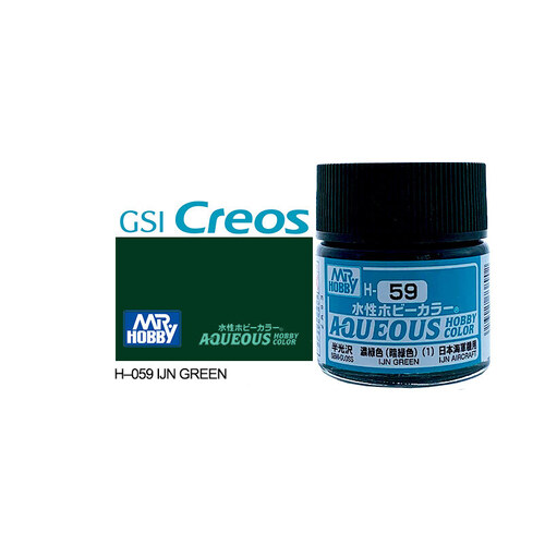 Mr Hobby - Aqueous Gloss IJN Green - Acrylic 10ml -  H-059