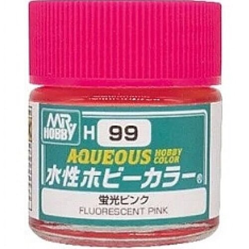 Mr Hobby - Aqueous Fluorescent Pink- Acrylic 10ml -  H-099