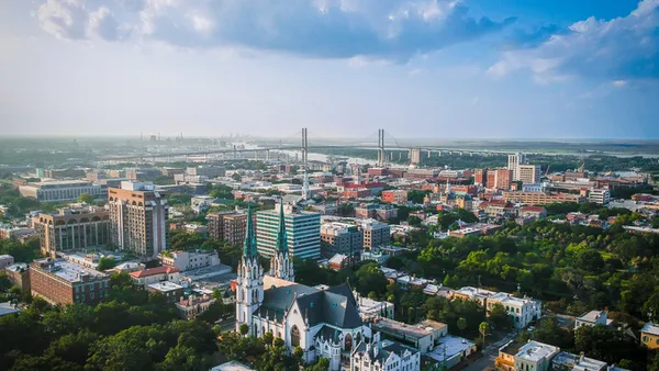 The Savannah, Georgia, skyline.