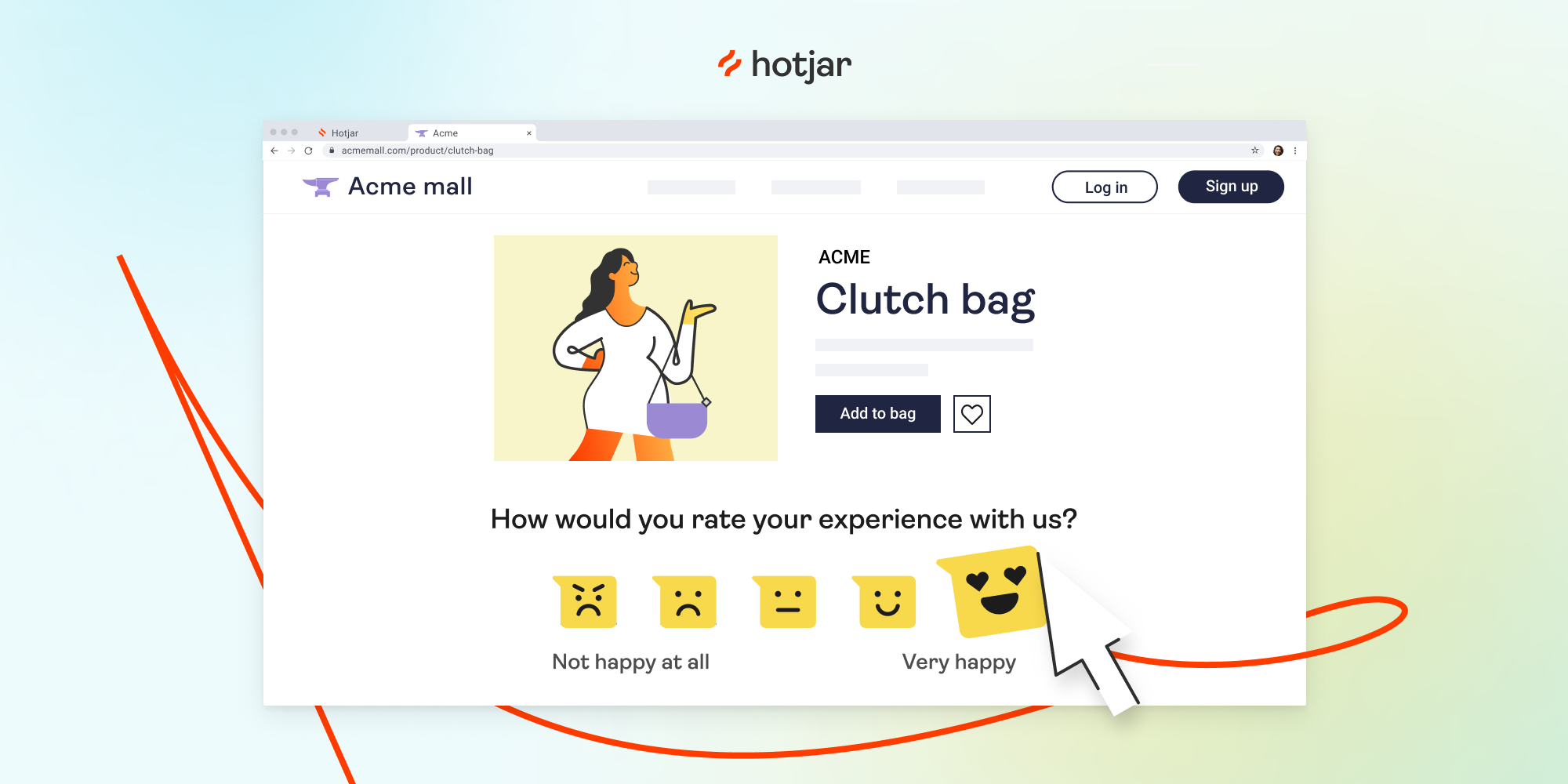 #A Hotjar survey that asks users to rate their experience on a descriptive scale