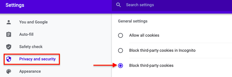 #How to block third-party cookies in Google Chrome