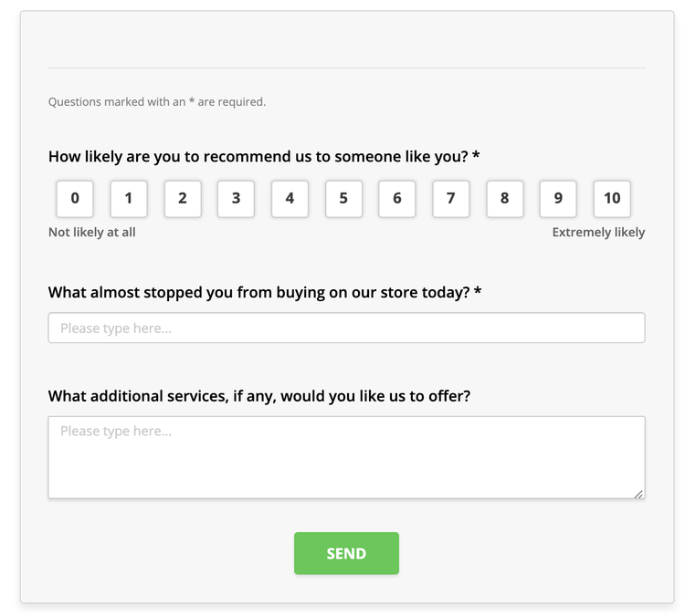 #An NPS form created with Hotjar Surveys