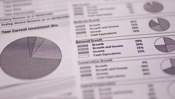 A close-up of an investment portfolio document is pictured.