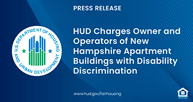 Graphic of FHEO Press Release text and HUD logo