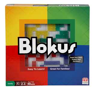 Giocattolo Blokus , Gioco di Strategia, Tabellone con 21 Pezzi Colorati Rossi, Verdi e Gialli Da Posizionare a Turno Mattel