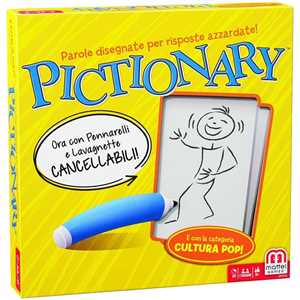 Giocattolo Pictionary - Gioco in Scatola per tutta la Famiglia, disegna e indovina le parole, Lingua Italiana, 8+anni Mattel Games