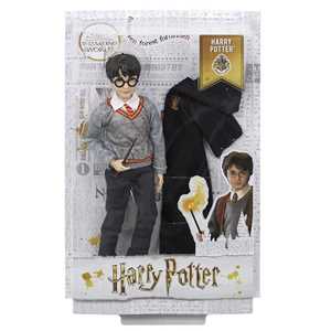 Giocattolo Harry Potter Personaggio Harry con Uniforme di Hogwarts e Bacchetta Mattel