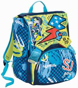 Cartoleria Zaino scuola sdoppiabile Big Seven SJ Gang Boy Blu-Azzurro + Astuccio accessoriato 3 zip Seven