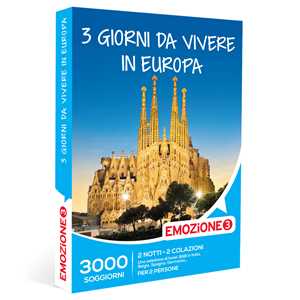 Idee regalo EMOZIONE3 - 3 giorni da vivere in Europa - Cofanetto regalo - 2 notti con prima colazione per 2 persone Emozione3