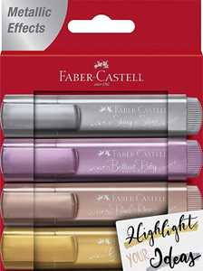 Cartoleria Bustina con 4 evidenziatori Textliner 1546 Metallic Faber-Castell