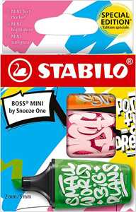 Cartoleria Evidenziatore - STABILO BOSS MINI by Snooze One - Astuccio da 3 - Arancione/Rosa/Verde STABILO