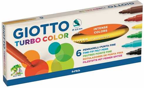 Cartoleria Pennarelli Giotto Turbo color. Scatola 6 colori assortiti Giotto