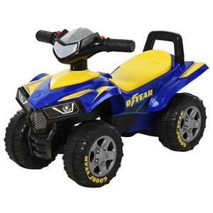 Giocattolo HomCom Quad Giocattolo per Bambini 12-36 Mesi con Licenza GOODYEAR con Luci e Suoni Blu e Giallo HomCom