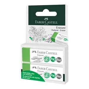 Cartoleria Gum Faber-Castell Green PVC senza polvere 2 pezzi su blister Faber-Castell