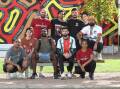 The cast of Jurrungu Ngan-Ga [Straight Talk] with co artistic directors of Marrugeku outside the IPAC. Picture by Robert Peet