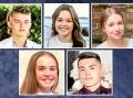 Pictured clockwise from top left, Antonio Desisto, Gabby McLennan, Lily Van de Putte, Summer Williams and Tyrese Bechard were killed in a horror road crash at Buxton on September 6, 2022.