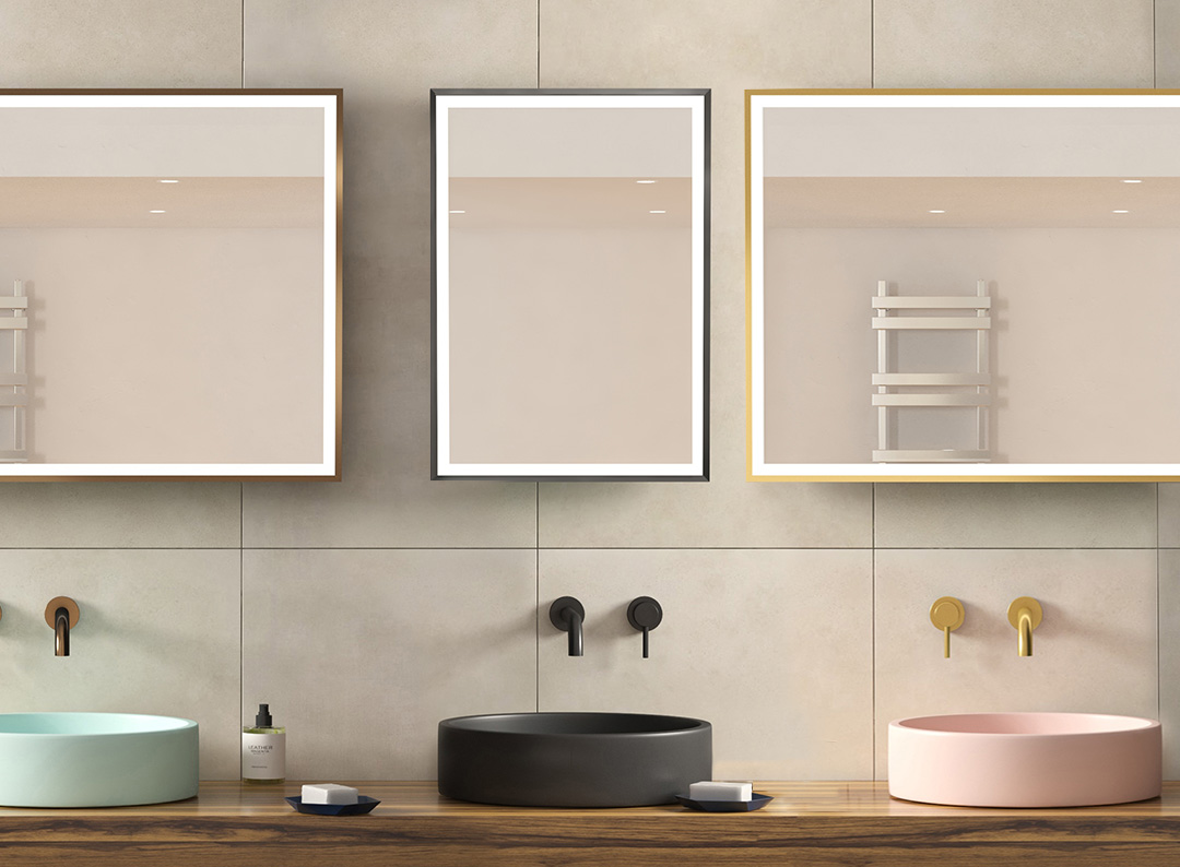 Framed bathroom mirrors