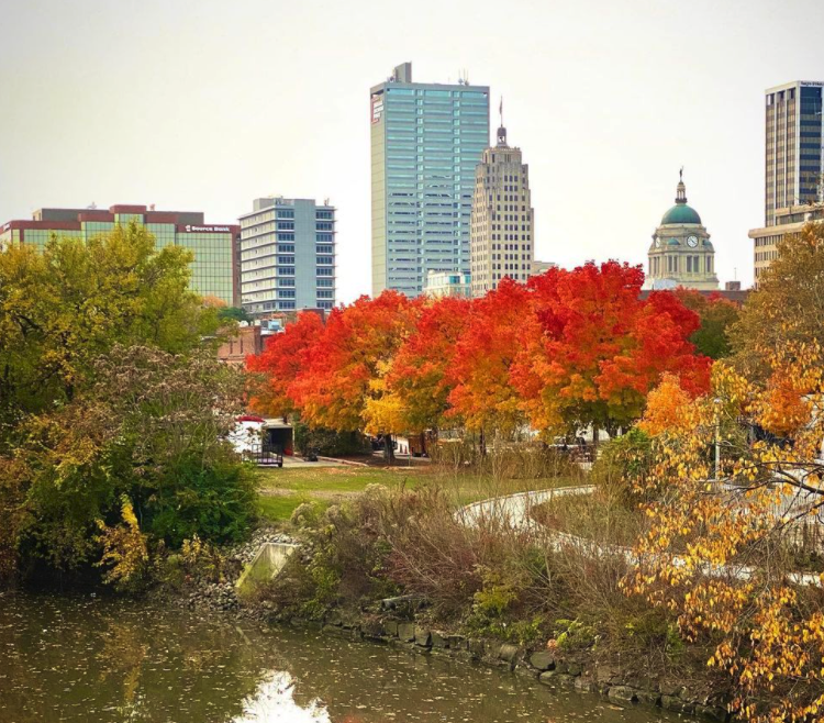 Headwaters Park in downtown Fort Wayne.