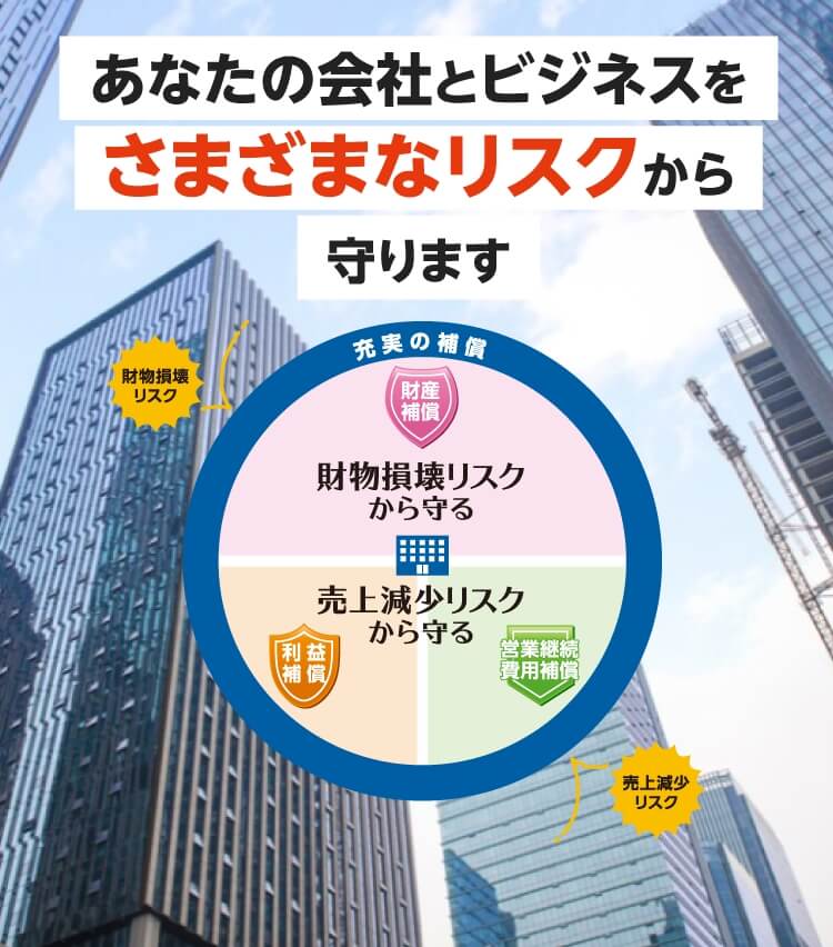 あなたの会社とビジネスをさまざまなリスクから守ります