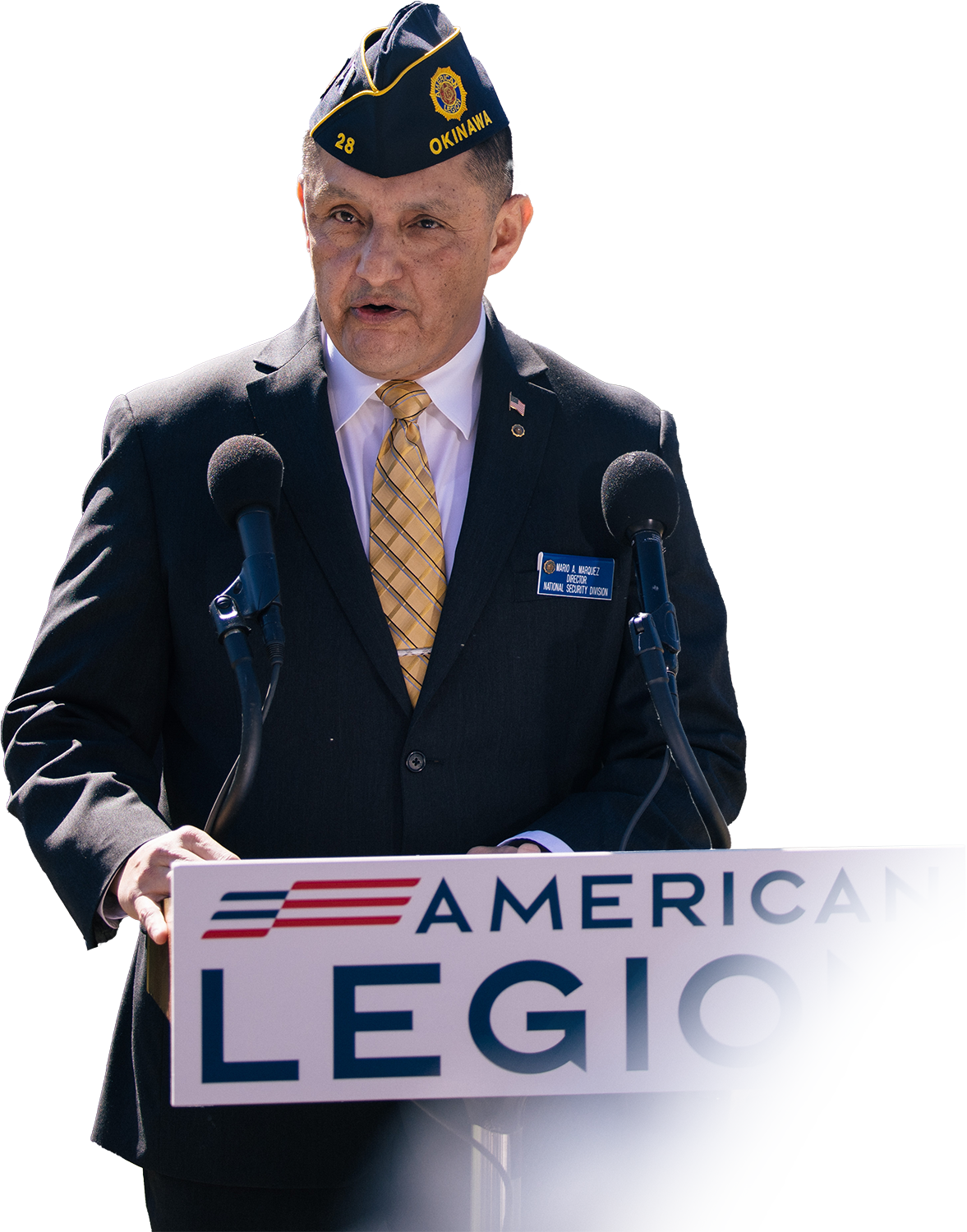 A Legionnaire speaking at a press conference on Capitol Hill, Washington D.C.