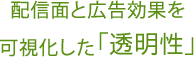 配信面と広告効果を<br>可視化した「透明性」