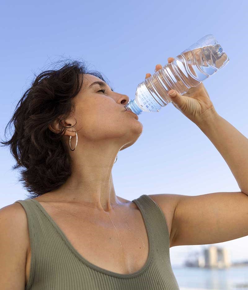 lady drinking water