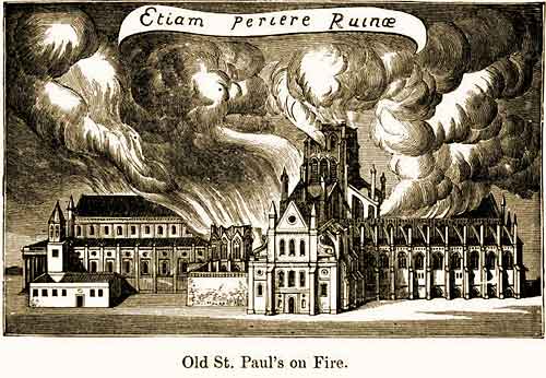 Old St. Paul's on Fire