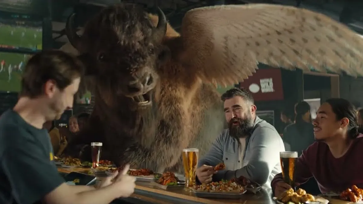 Jason Kelce in a Buffalo Wild Wings ad