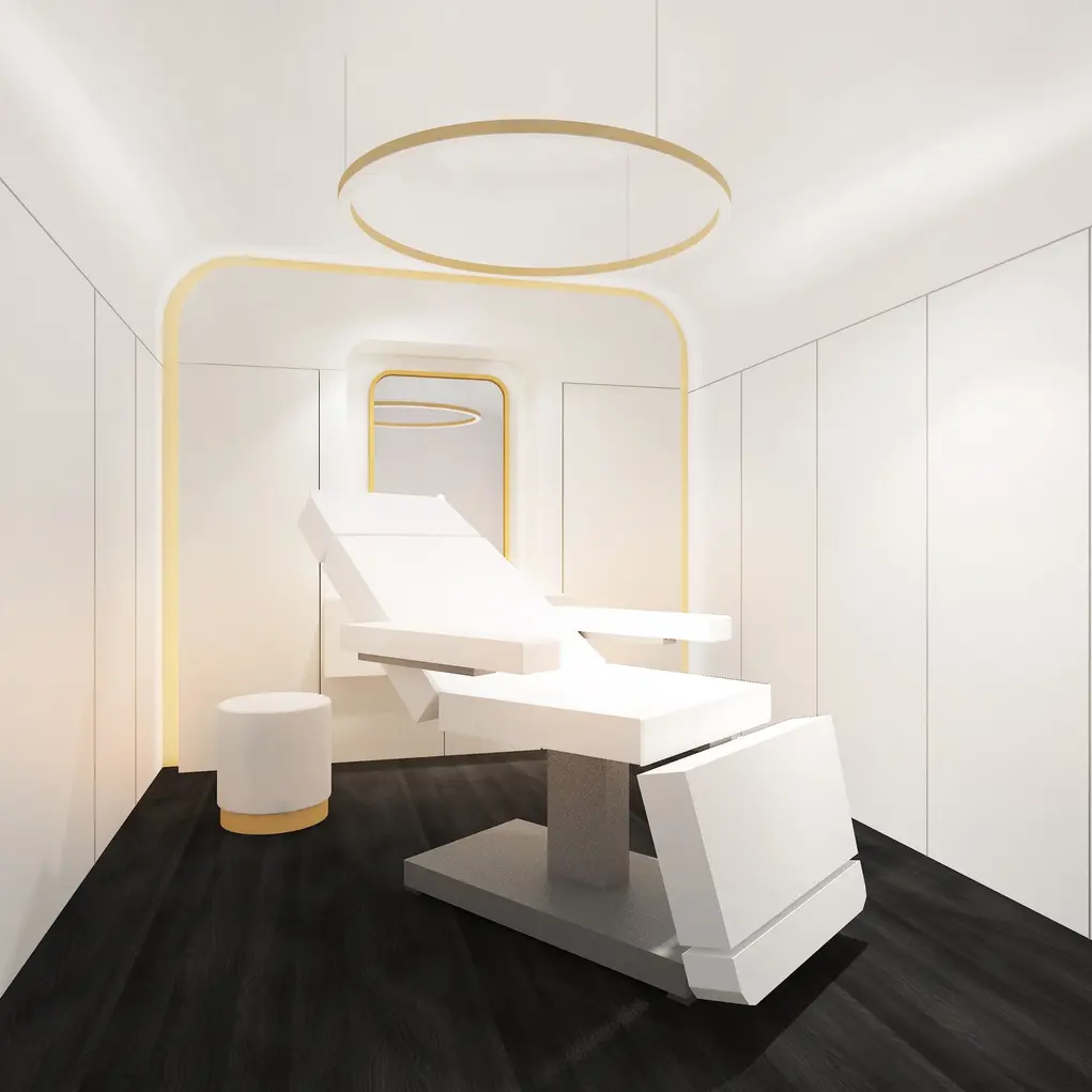 A white chair in a treatment room