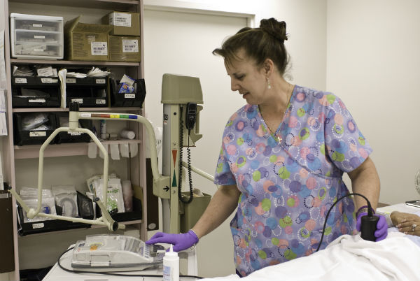 Nurse working in a clinic