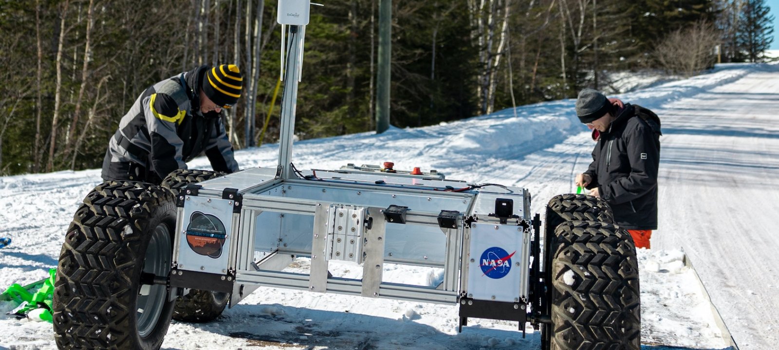 Students working on a rover.