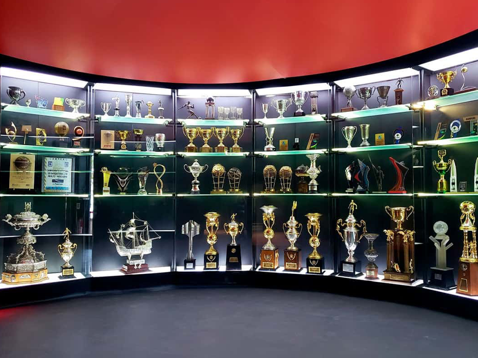 Foto da sala de troféu do Museu Flamengo