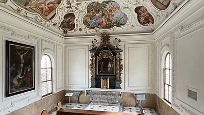 View of the palace chapel at Schloss Trautenfels.