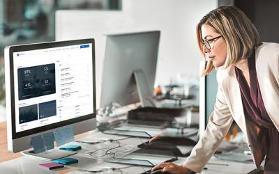 woman working on computer