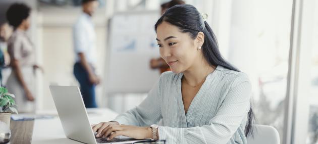 woman working on computer