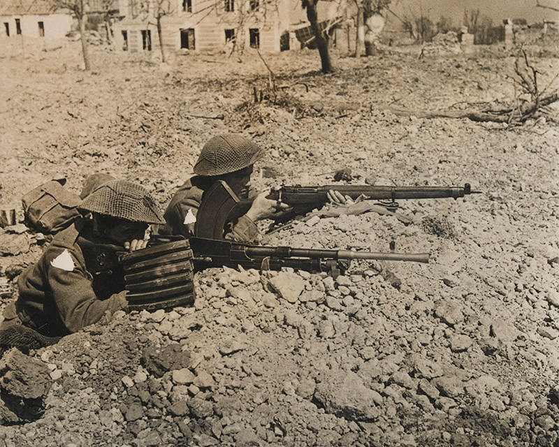 British soldiers in position near Caen, July 1944