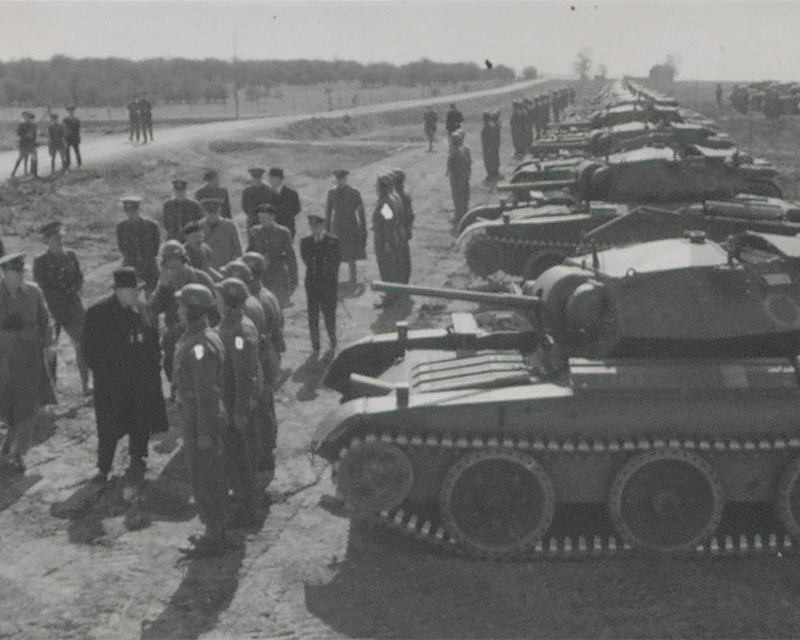 Tanks of the Guards Armoured Division being reviewed on Salisbury Plain, 16 April 1942