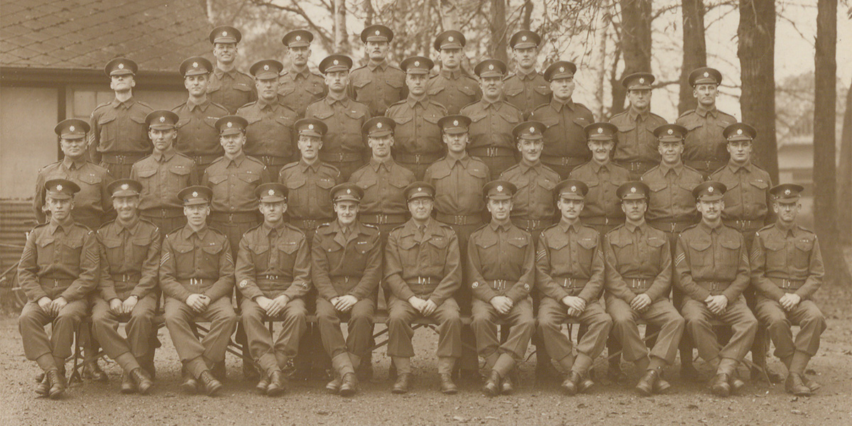 Sergeants of No 2 Company, Training Battalion, Coldstream Guards, October 1944