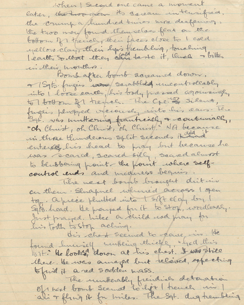 Page from handwritten notebook containing diary extracts and other material by Sergeant James Thurlby, 1942-45