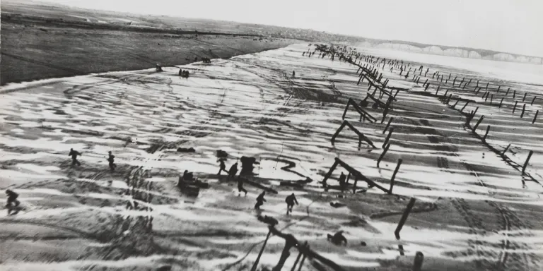 Aerial reconnaissance photograph of French coastal defences, 1944 