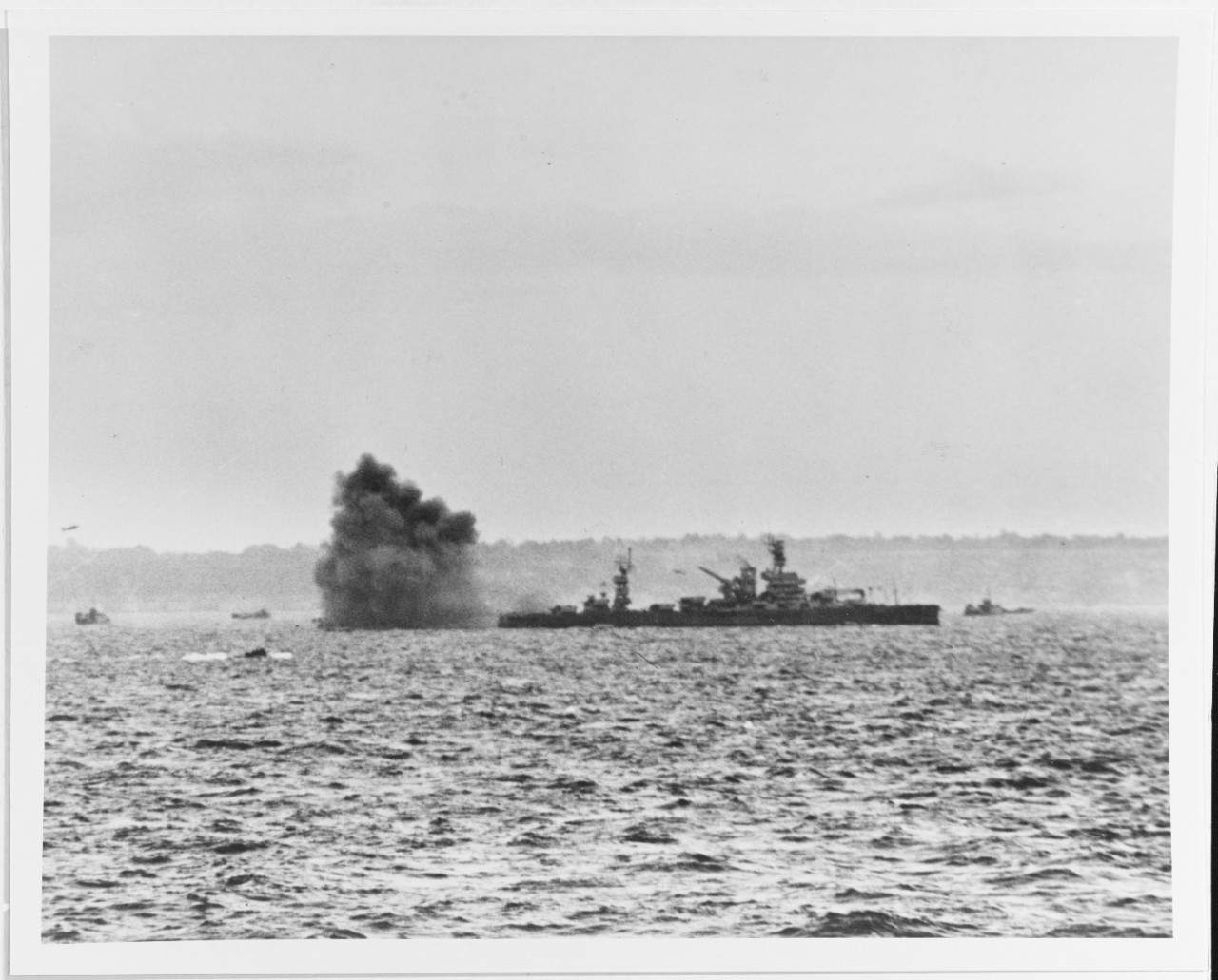 USS Arkansas (BB-33) fires her 12-inch guns at German positions