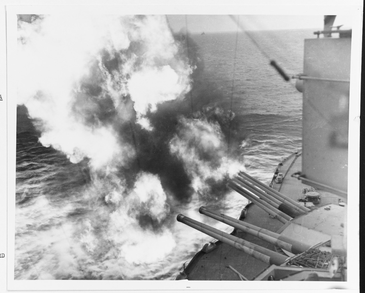 USS Nevada providing fire support during Operation Neptune