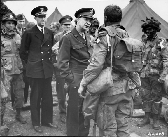 Major General Barker with General Eisenhower