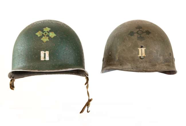 M-1 helmet and liner of Captain Leonard Schroeder, Jr.