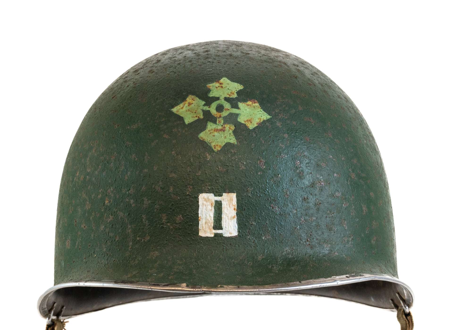 M-1 helmet and liner of Captain Leonard Schroeder, Jr.