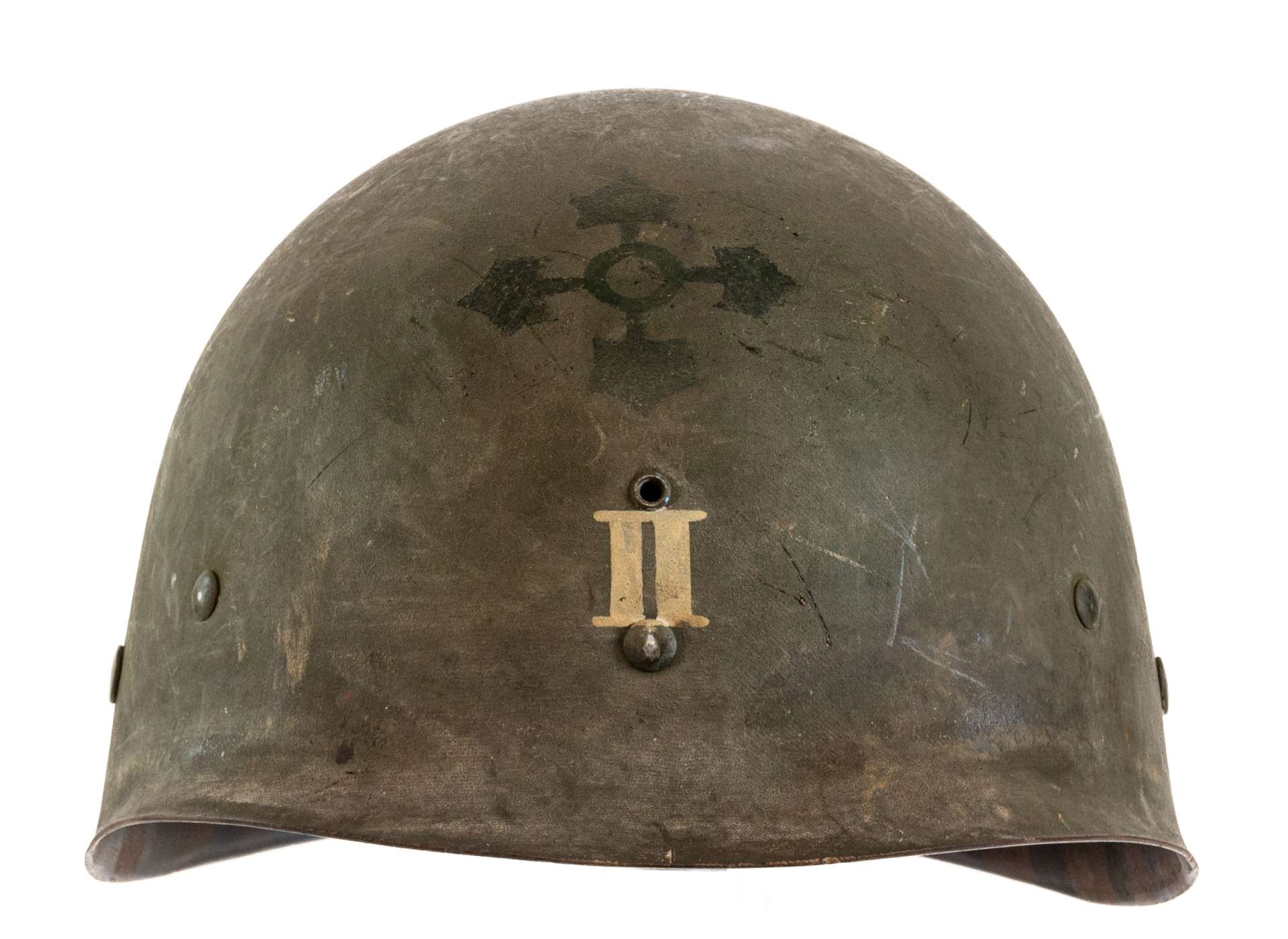 M-1 helmet and liner of Captain Leonard Schroeder, Jr.,