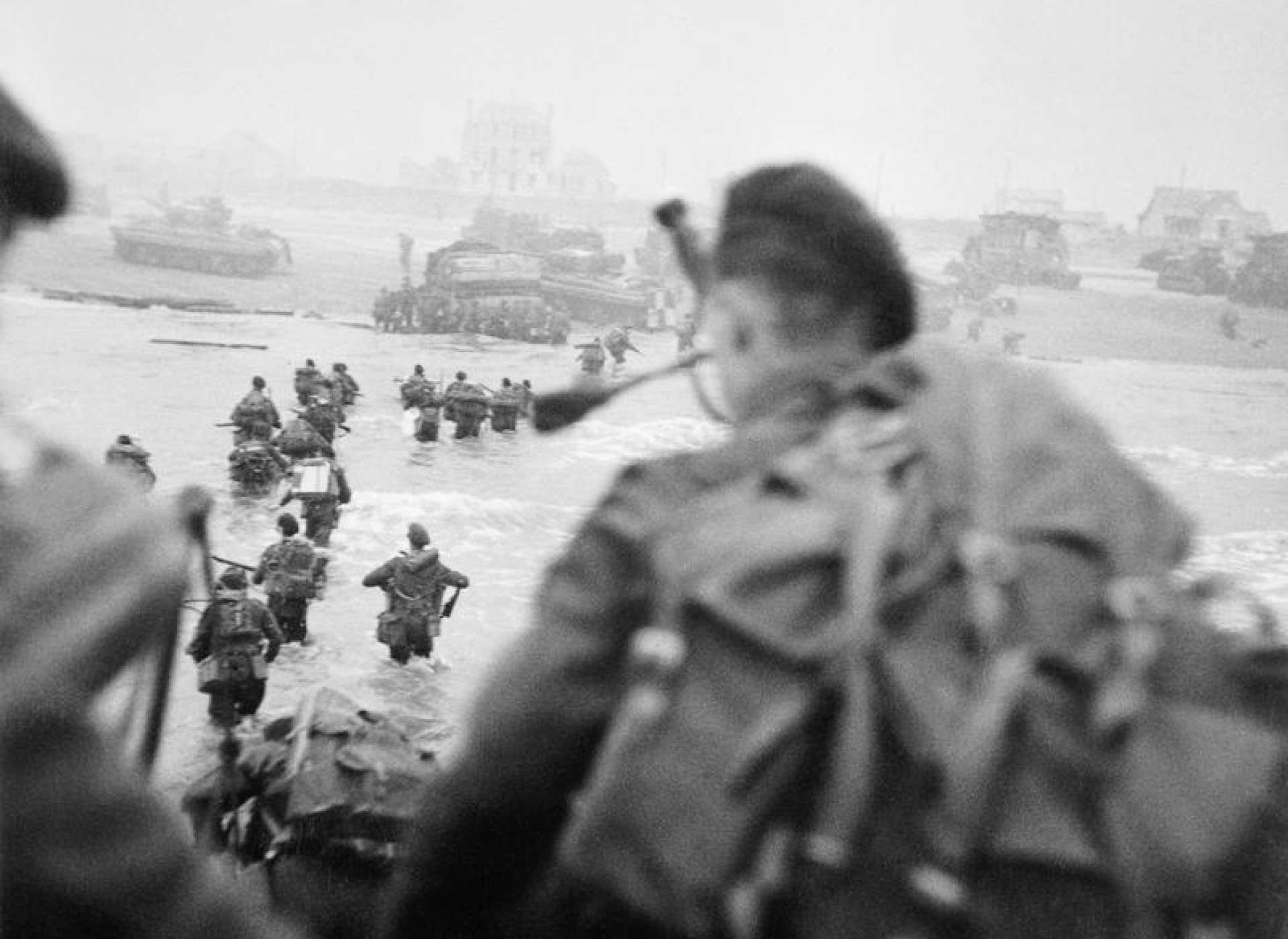 Commandos of 1st Special Service Brigade land on Queen Red beach, Sword area