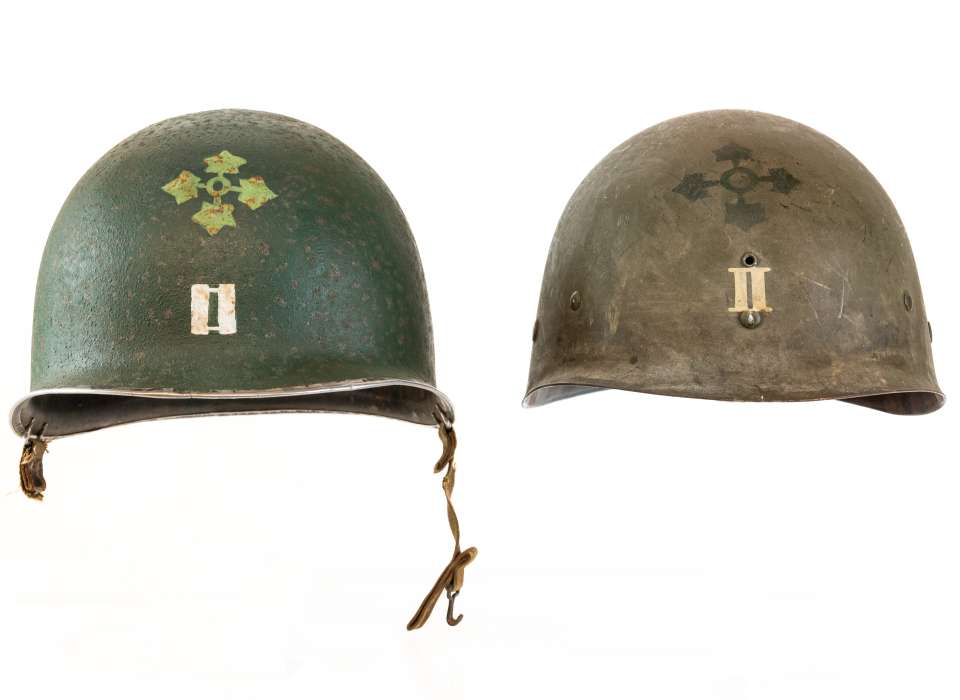 M-1 helmet and liner of Captain Leonard Schroeder, Jr.