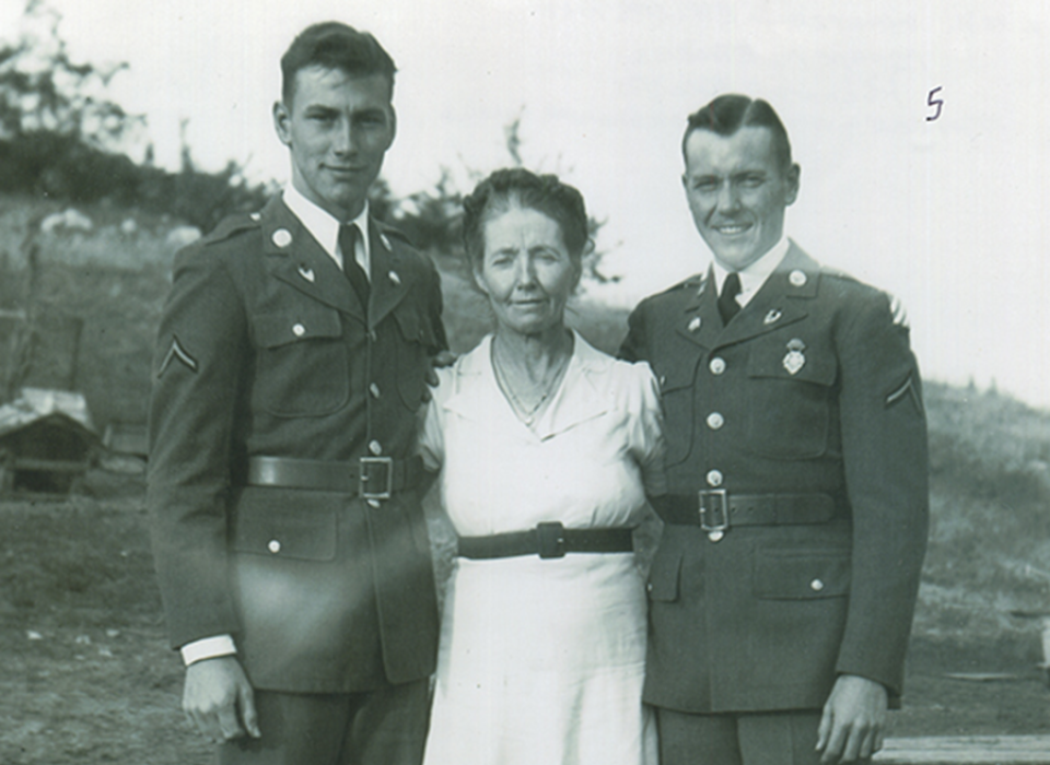 Walt Ehlers with his mother Marie and brother Roland.