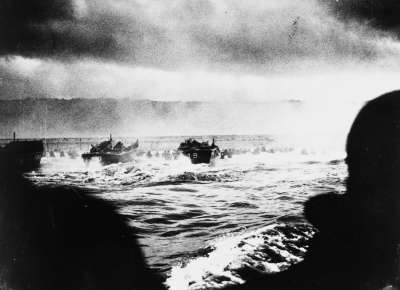 LCVP landing craft put troops ashore on Omaha Beach on D-Day